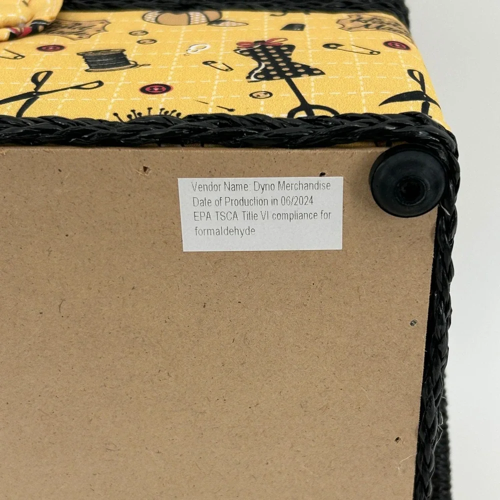 Dyno Sewing Craft Basket Handle Yellow Black Fabric Wicker Trim‎ Accessories NEW